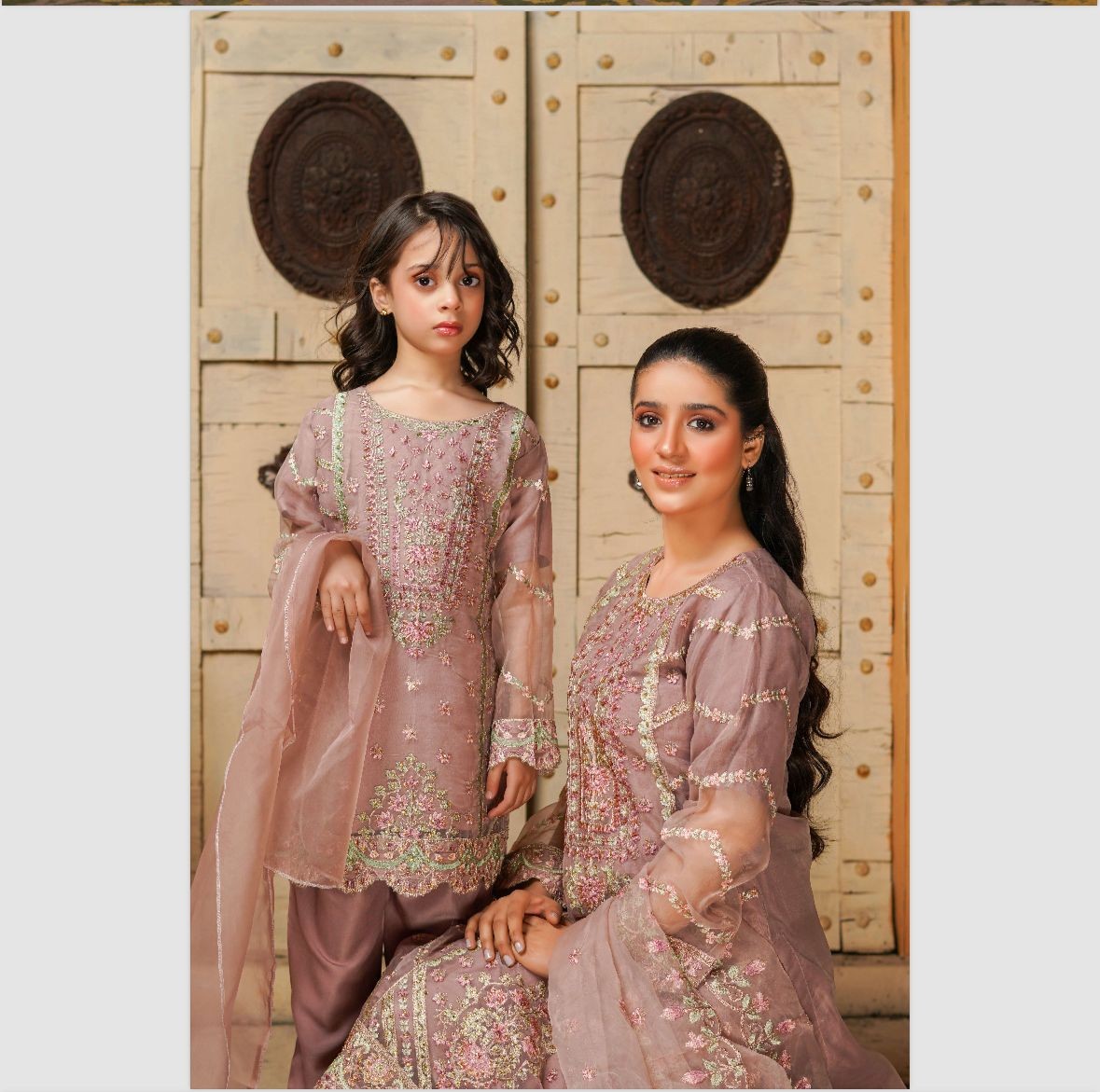 Mothers and  Daughter Organza Salwar Kameez Set